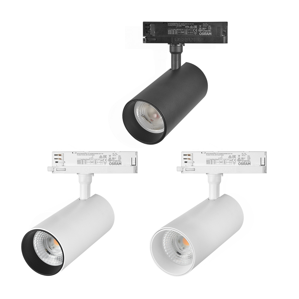 High bright 3 phase 4-wire CRI90 15/24/36/60 degree 20W-42W smart dimmable COB led track light