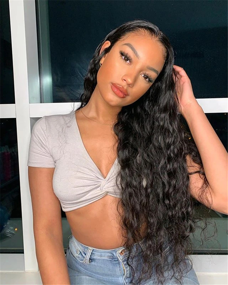 Elegant Fashion Long Length Medium black long Yaki curly hair Women Wigs high temperature synthetic Hair Wig