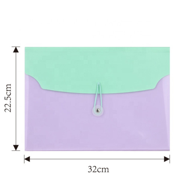 High quality PP plastic file bag custom classification folders