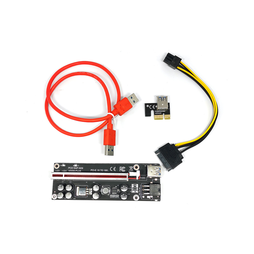 Ver 009S Plus черный Слот pcie x16 переходник pcie 1X к 16X адаптер Красный слот