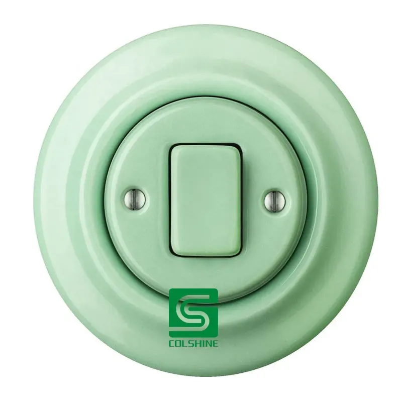 Porcelain push button switch,flush mounted retro ceramic wall switch & wall socket