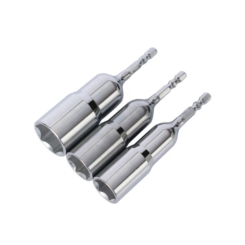 Абсолютно Новый Экстра глубокий 1/4 "(6,35 мм) 110 мм 50BV30 зеркальные хромированные биты розетки 8-24 мм