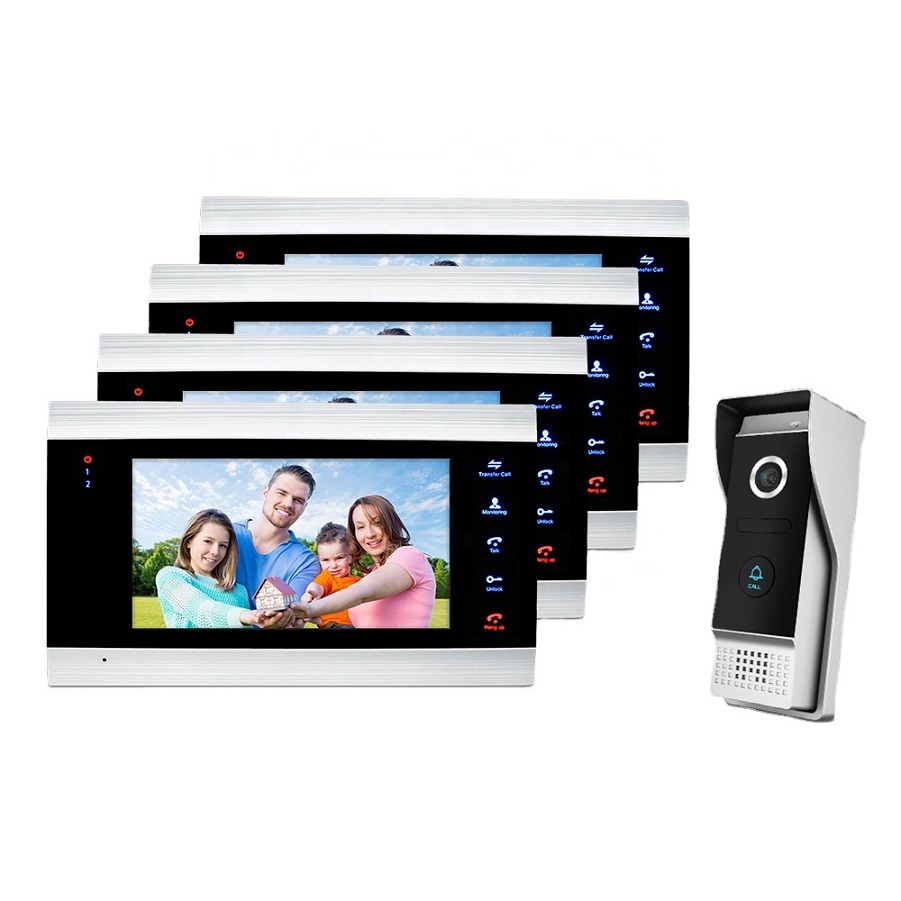 Hot Sell New Released Built in PIR Sensor Silver Entryphone Camera Door Bell with Waterproof Button 4 Wire Video Door Phone