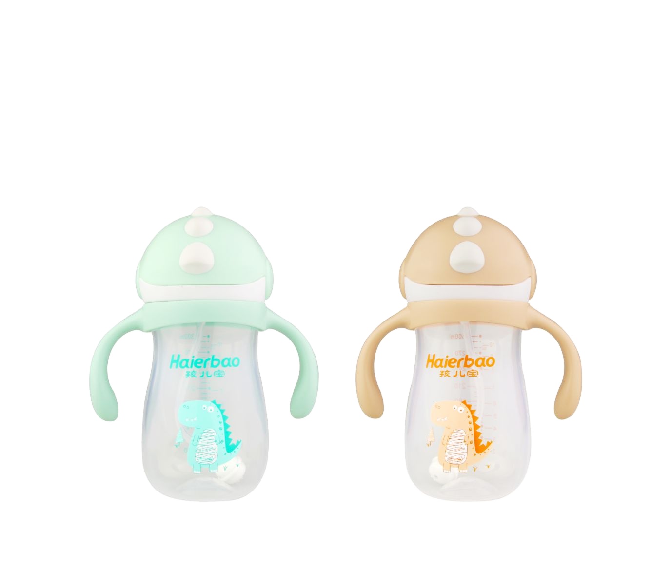 Dinosaur bottle cover Popular PP Baby Water Bottle Portable Strap Shatter-resistant Automatic Straw Water Drinking Bottles