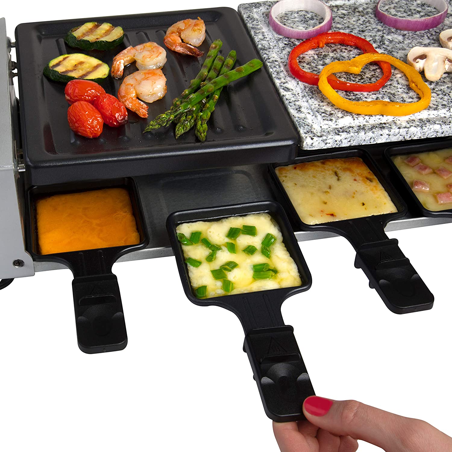 Антипригарная тарелка для гриля Raclette и кухонный камень