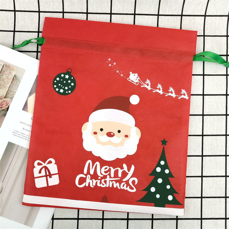 In Stock Best Selling Christmas Gift High Capacity Custom Printed Logo Non Woven Drawstring Bag For Packing