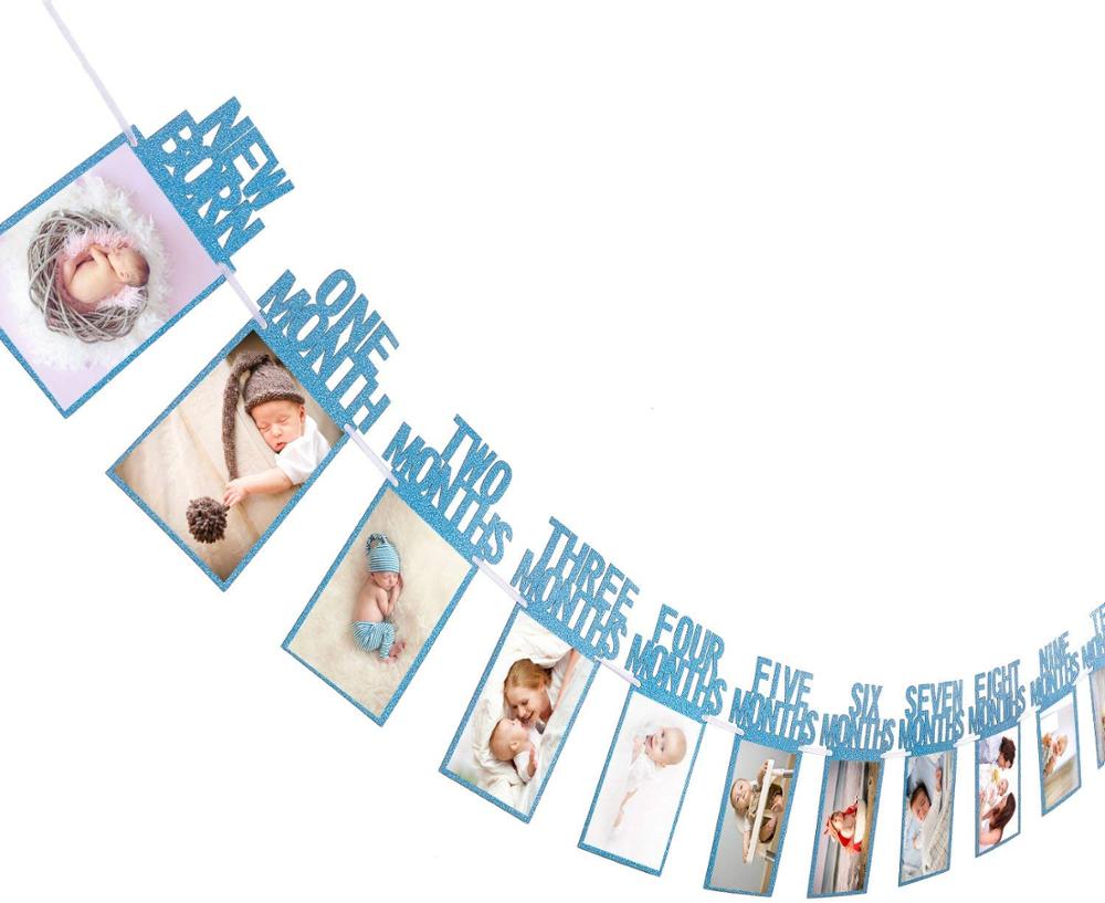 Umiss Paper First Birthday Baby Photo Banner для новорожденных до 12 месяцев, с днем рождения, поставщик OEM