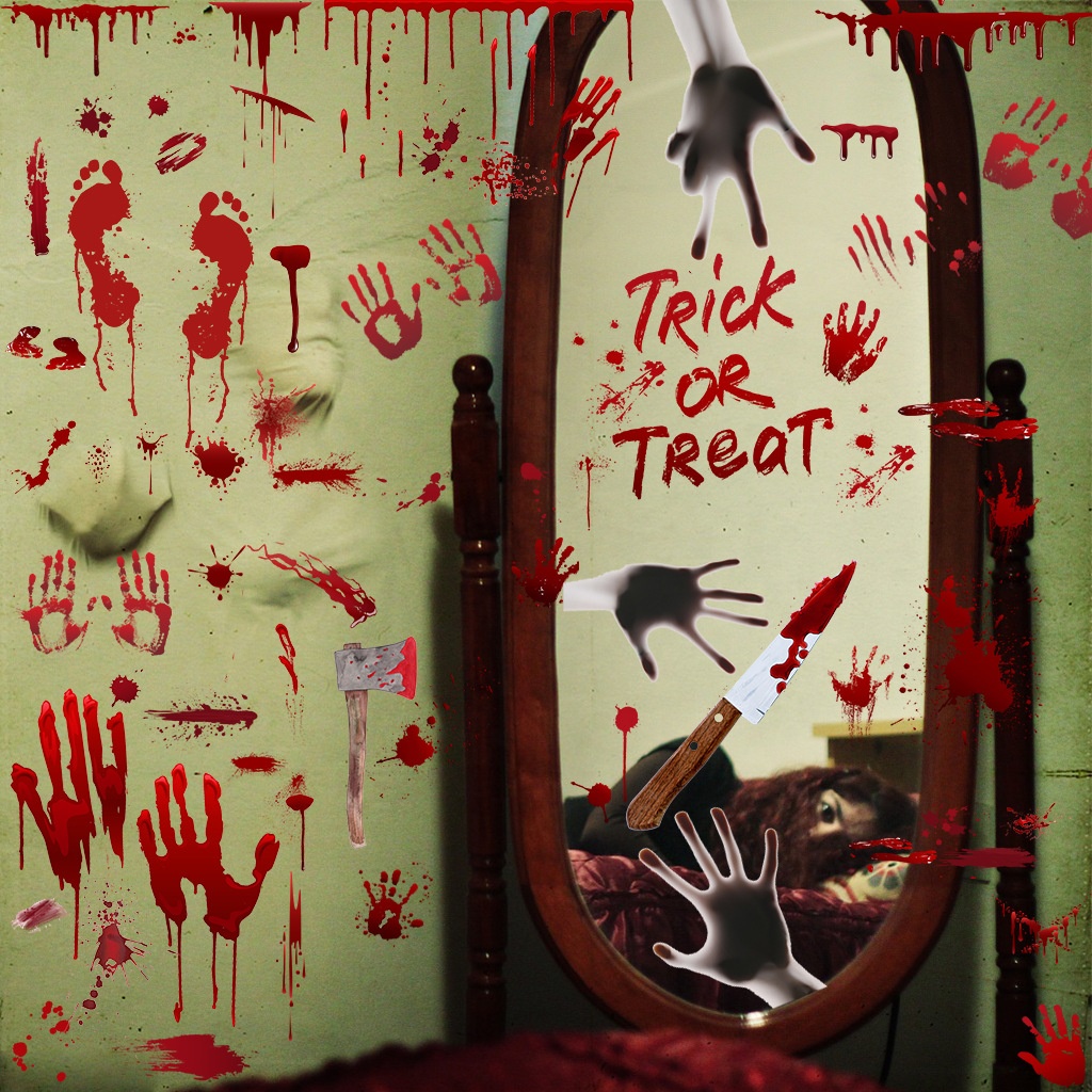 Bloody Hands and Feet Scary Halloween Wall Stickers Halloween Bloody Stickers
