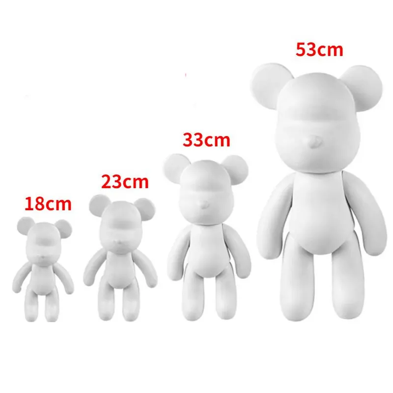 Handmade DIY Graffiti Statue 8cm 30cms 18cm Resin Fluid Bear Sculpture with Acrylic Paint for Crafts Anime Themed Decorations