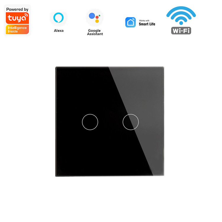 Inteligente tuya Wall Touch Switch Wifi Control Glass Panel Light Switch EU touch switch