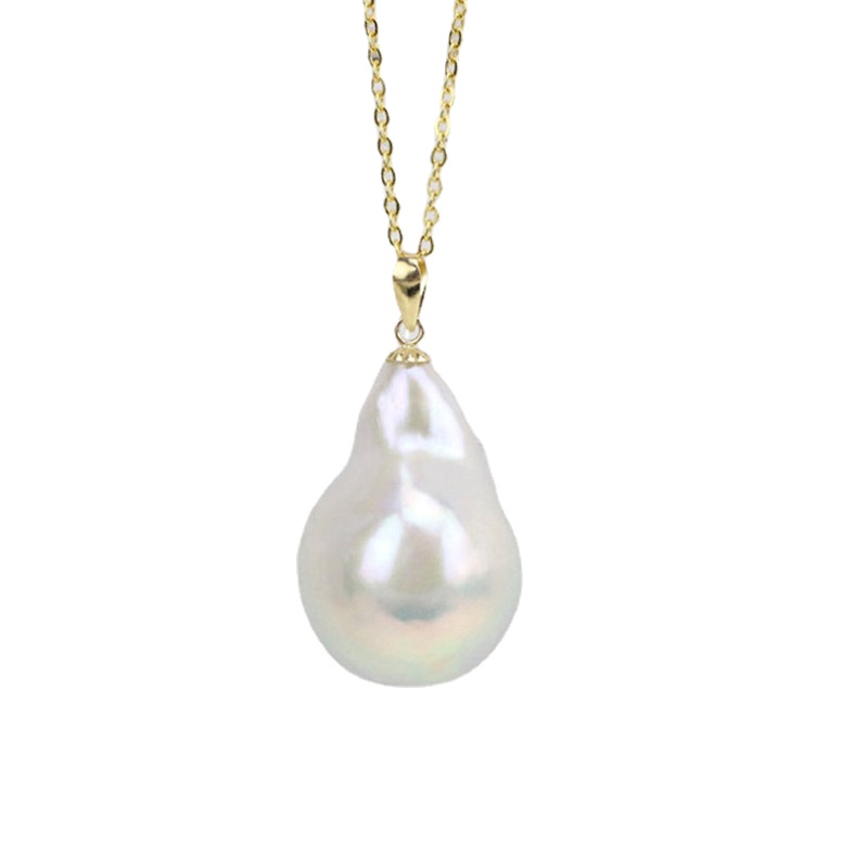 Natural Baroque Pearl Pendant Necklace 7BEADS Fashion Gold Plated Special-shaped Fresh Water Pearls Collarbone Chain Jewelry
