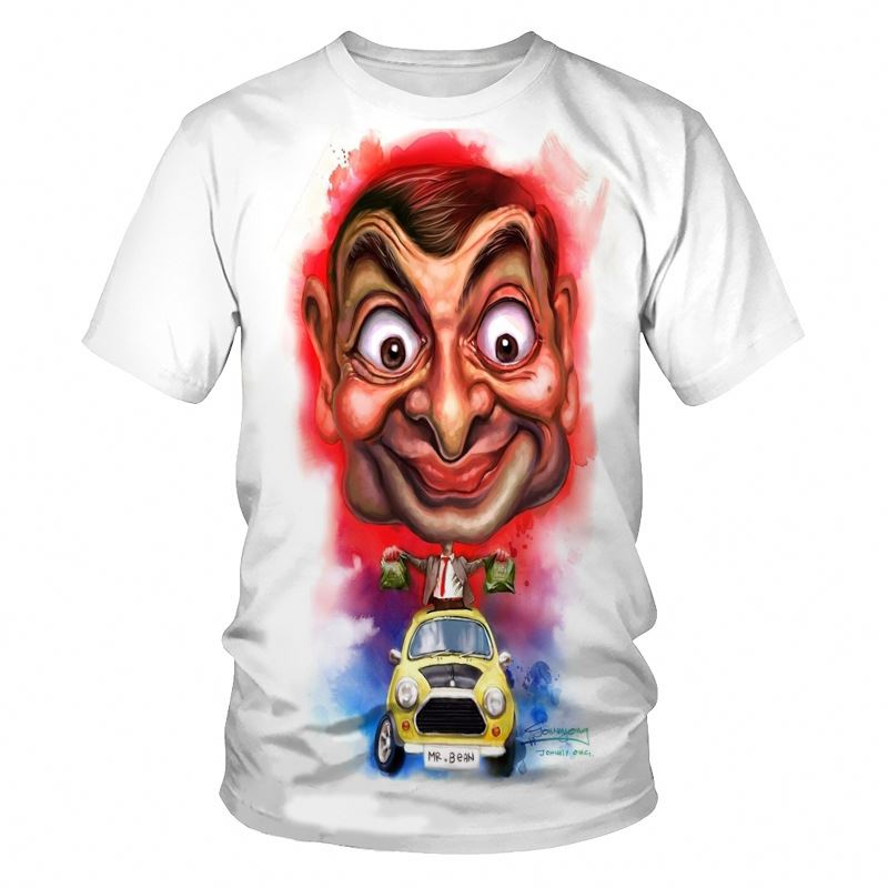 Оптовая продажа футболок Mr Bean из белого полиэстера