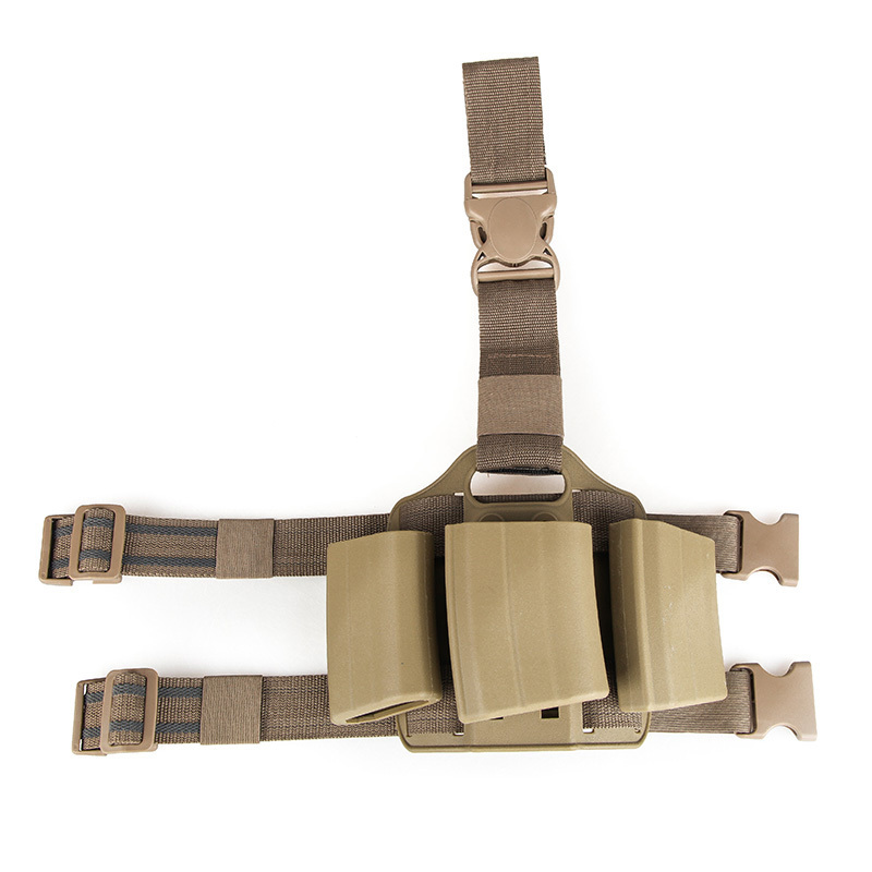 Tactical Leg Quick Pull Triple Magazine Pouch Nylon Holster For SAF Style M4/AUG