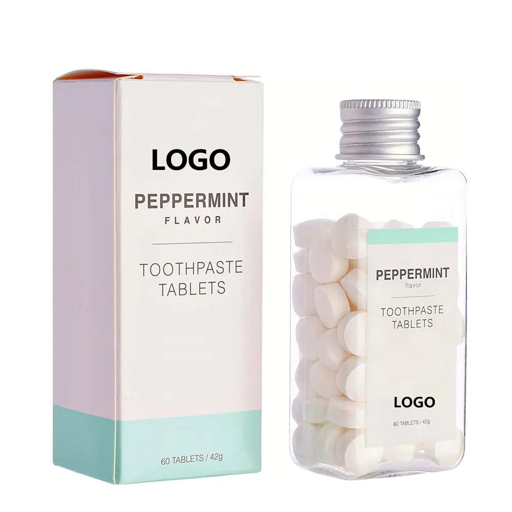 Private Label Organic White Teeth and Fresh Breath Chewable Toothpaste Tablet