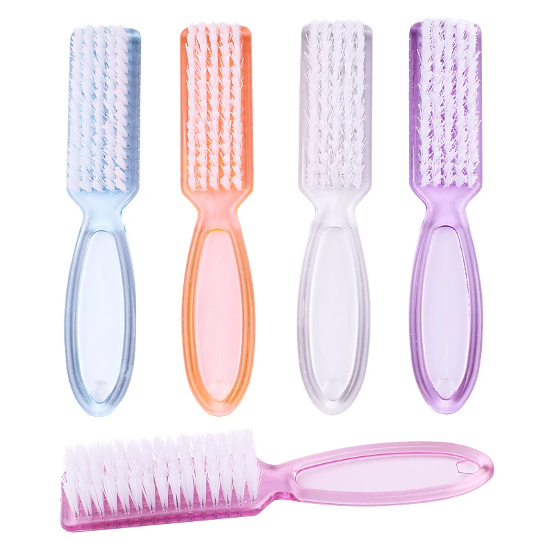Professional Nail Brushes Gentle Nail Art Powder Dust Clean Remover Brush with Plastic Handle