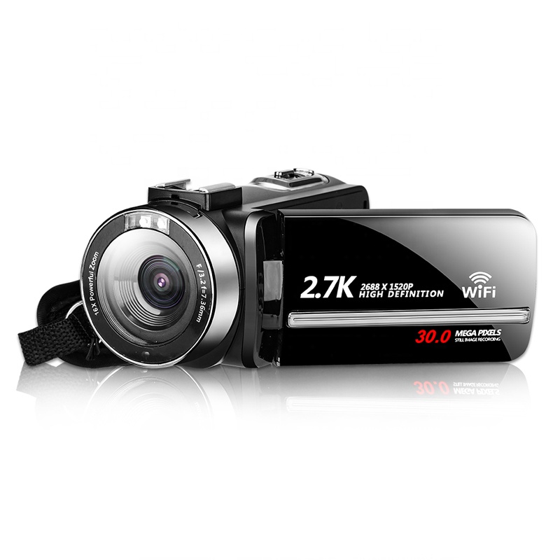 KOMERY видеокамера для YouTube Vlogging WiFi камера 30MP 3,0 дюймов сенсорный экран 16X цифровой зум 2,7 K Цифровая видеокамера