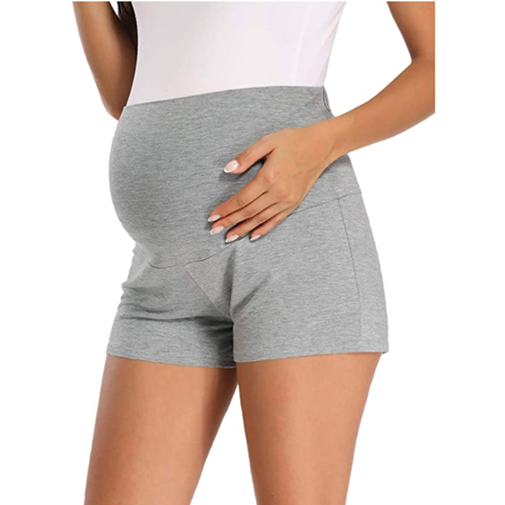 cotton women high waist maternity shorts sport yoga pregnant pants