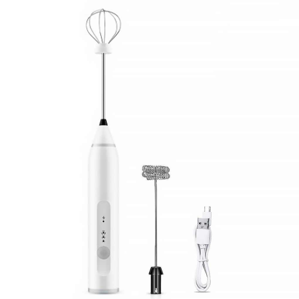 Electric Coffee Mixer Rechargeable Milk Shaker Maker Frother Foamer USB Charging Egg Beater Handheld 3-Speed Adjustable Blender