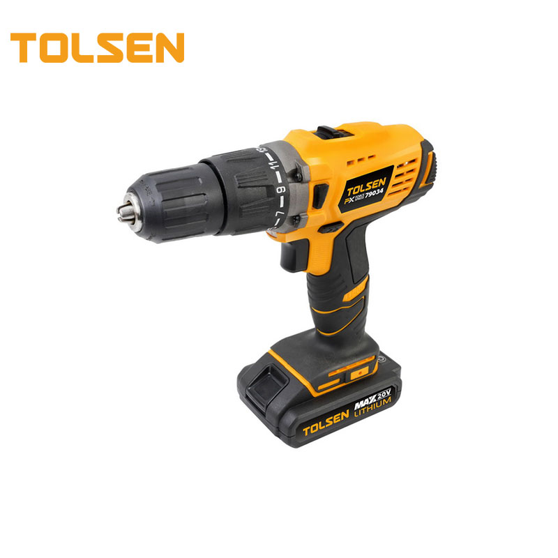 TOLSEN 79034 Industrial Dc 20v Electric Power Cordless Drill With Impact Function