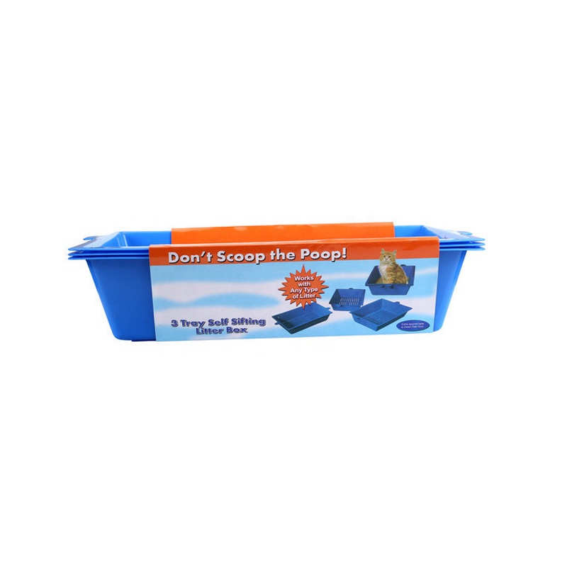 Cat Litter Box 3 in 1 Pet Cat Toilet Self-Cleaning Plastic Cat Supplies