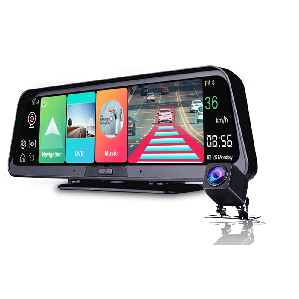 Автомобильный видеорегистратор Даш Cam Автомобильная 4k Android 8,1 Dash Cam Wifi 4g Черный ящик автомобиля зеркало для вождения автомобиля видео запись приборная панель (устройство цифровой записи) GPS видеорегистратор навигации