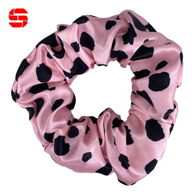 Custom Print Velvet Ties Silk Satin Scrunchie Cover Hair Tie Wholesale Sublimation Logos Women Chiffon Scrunchies