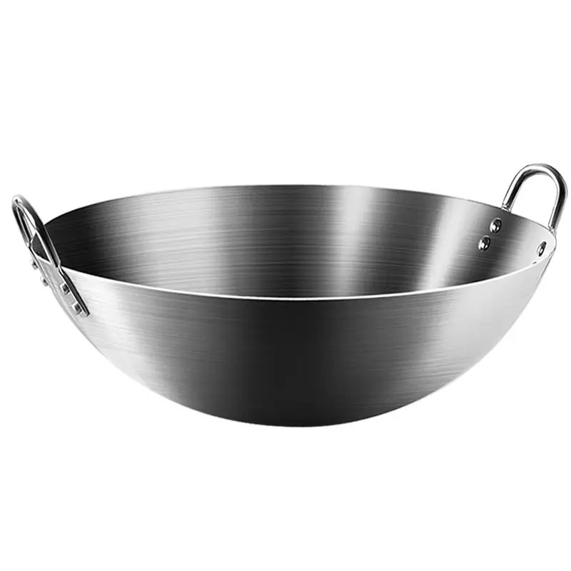 Commercial Large Wok Stainless Steel Big Wok with Double-ear For Restaurant/Hotel Multi sizes Gas stove