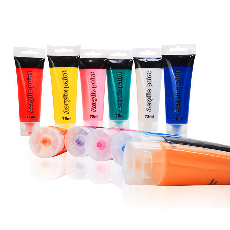 12 Colors 75ml Loose Non-Toxic Tube Artist Acrylic Paint For Kids