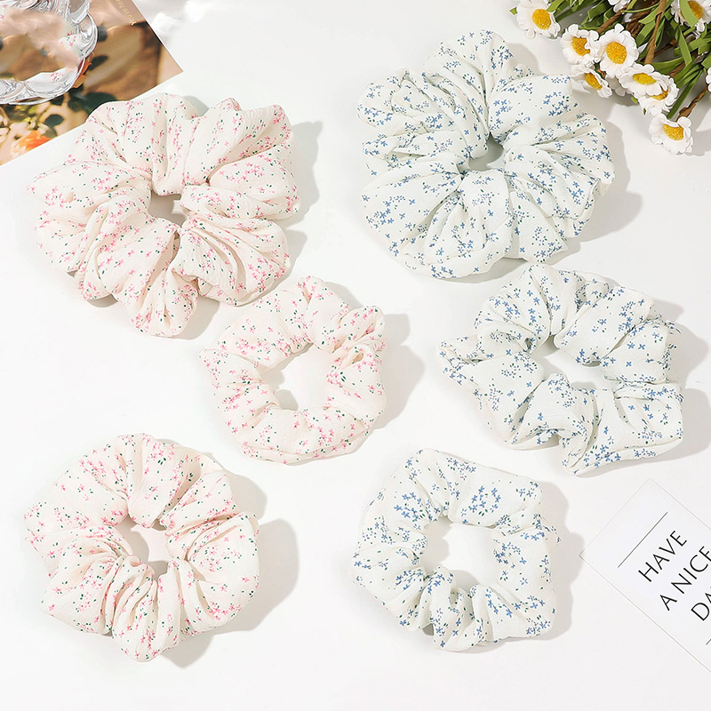 Cloth Floral Large Scrunchies Ligas Para El Cabello Wide EdgePonytail Elegant Elastic Hair Bands For Girl Hair Bands For Women