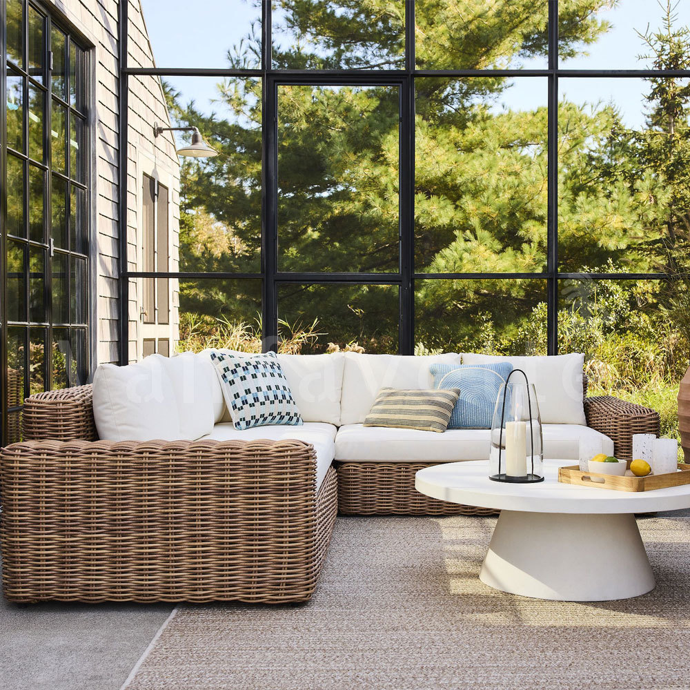 Carii Garden Furniture Lounge Set Outdoor Couch and Table Balcony Sofa Sale L Shaped Rattan Garden Furniture