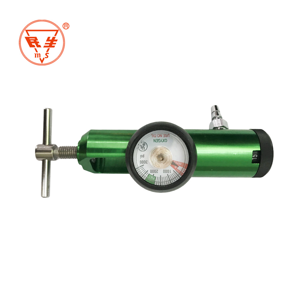Medical Professional Preset oxygen Gas Flow meter Regulator Gas aluminum oxygen gauge