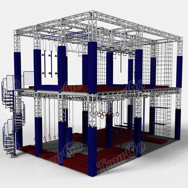 Commercial Kid Playground Junior Training Indoor Trampoline Park Child Jump Parkour Equipment Tag Obstacle Course Ninja Warrior