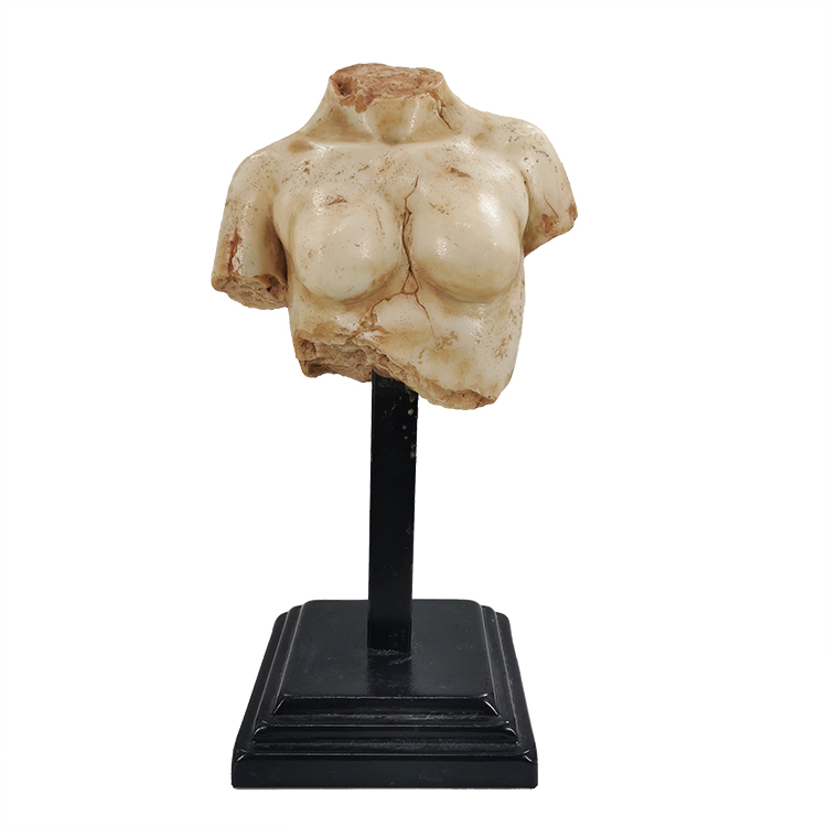 Home Decoration Art Polyresin Black Headless Greek Female Bust Resin Ornaments European Style