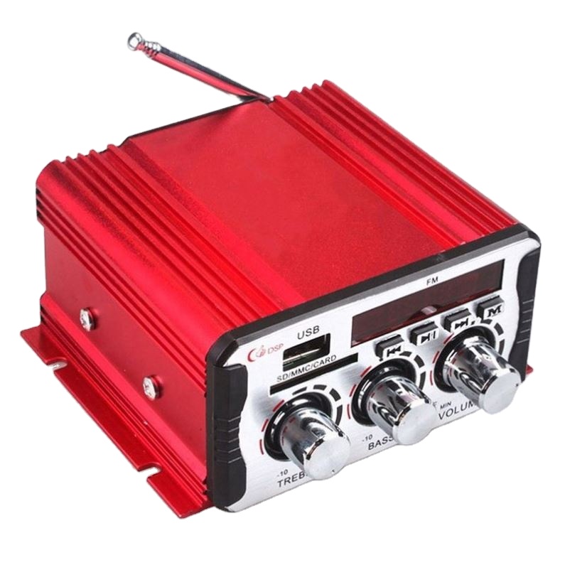 Автомобильный усилитель AMP 2CH 12V USB Hi-Fi Цифровой стерео усилитель для автомобиля/мотоцикла/лодки/MP3/MP4/CD со светодиодным дисплеем Super Bass MA-600