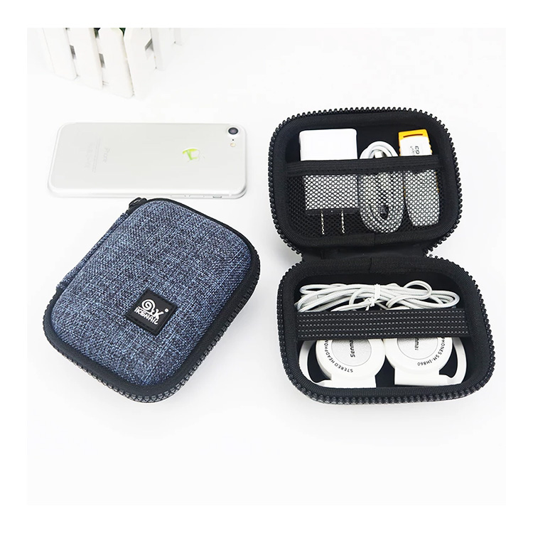 Custom logo Portable zipper EVA case wireless Speaker earbuds earphone carry Protective case for headphone