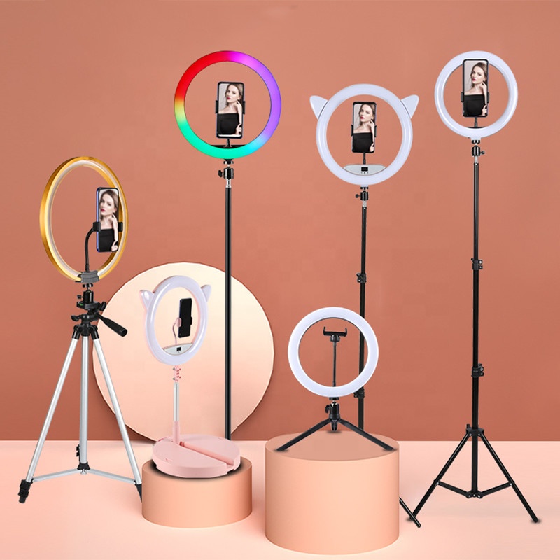 Профессиональная фото студия селфи-кольцо LED светильник в прямом эфире showtik Tok трансляции кольцо лампа светового Индикатора светильник лампа с треножником