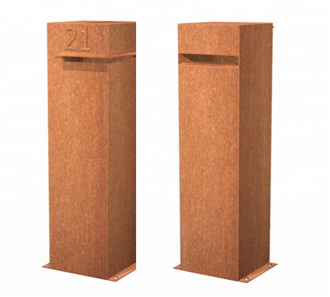 Свободно стоящая стальная коробочка для письма Corten