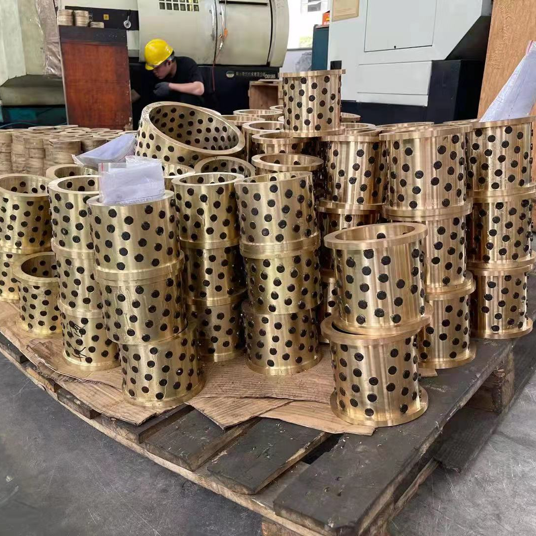 Cast Copper Self Lubricating Sliding Bush, Bronze Bearing, Solid Lubricant Inlaid Bearings For Machinery Manufacturing Industry
