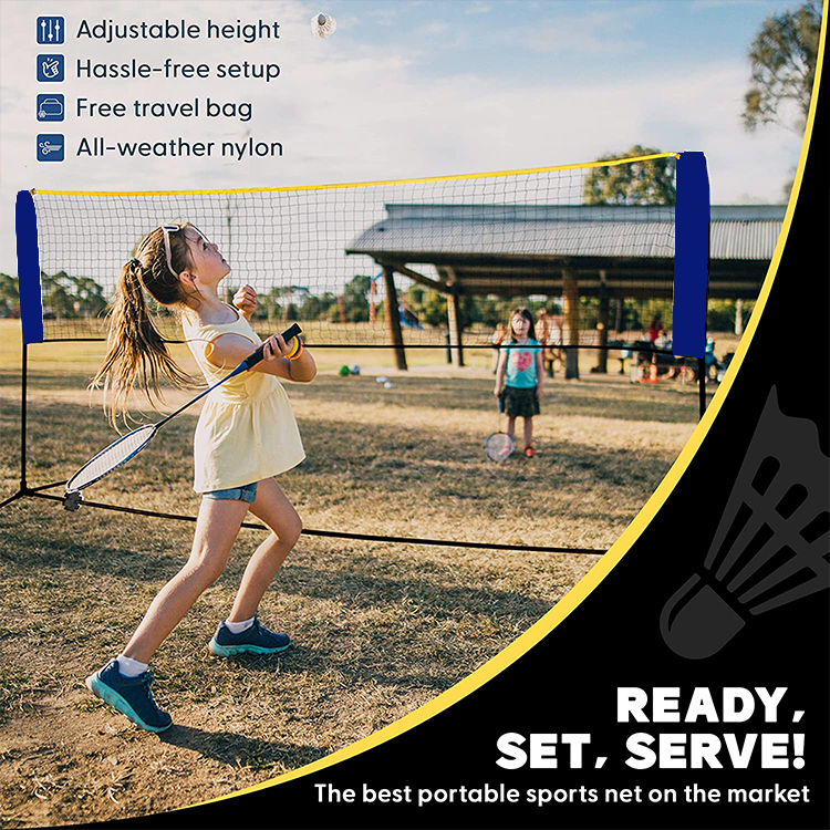 Factory direct durable sport net badminton net stand badminton tennis net set with high quality