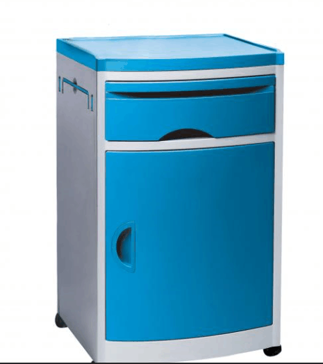 ABS material hospital furniture hospital bedside cabinet with shoes shelf