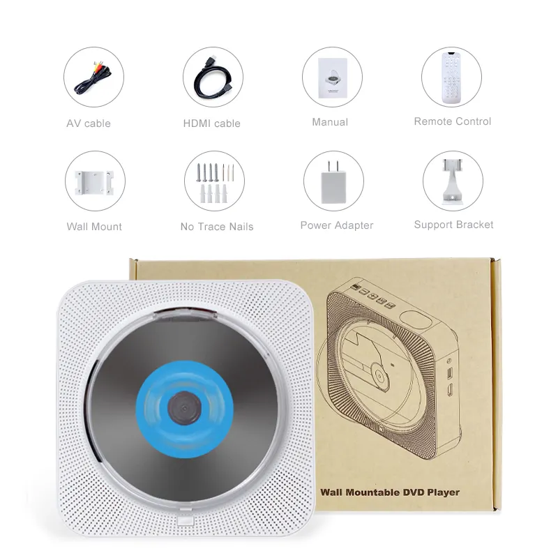 AMABOO wall mounted portable CD player all in one Album with speaker