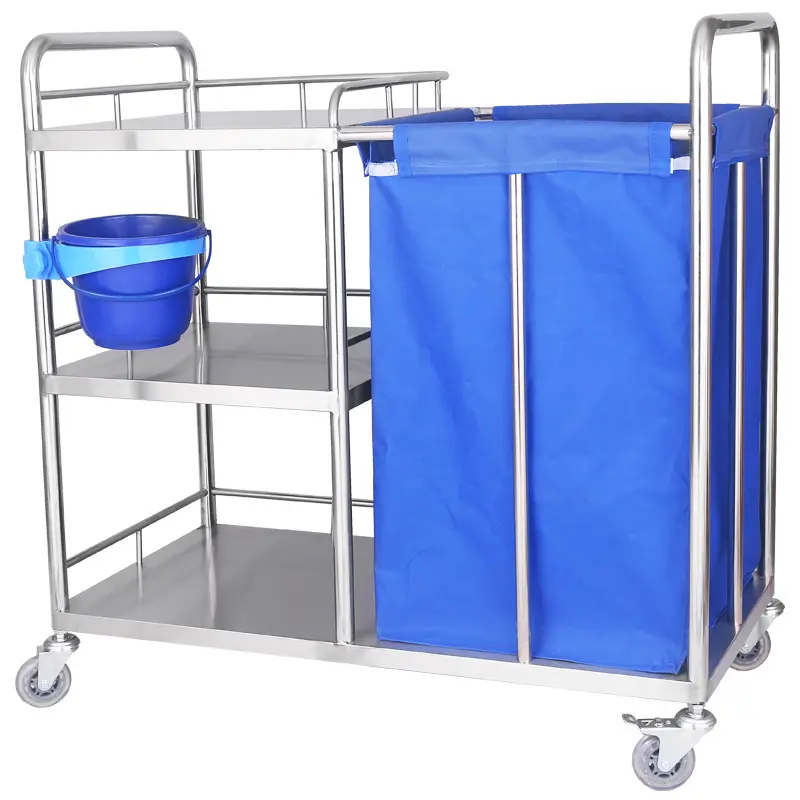 Wholesale Medical Hospital Furniture Dressing Dirty Solid Linen Laundry Trolley Portable Dressing Trolley