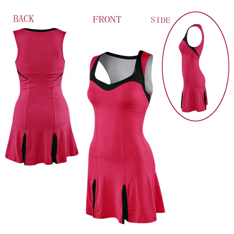 OEM little girls tennis clothes red women sportswear lifestyle one-piece tennis skirt dress
