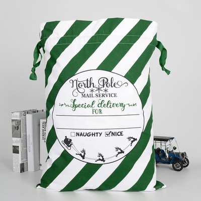 Christmas Gift Bag Sack Drawstring Santa Claus Cotton Storage Candy Bag Large