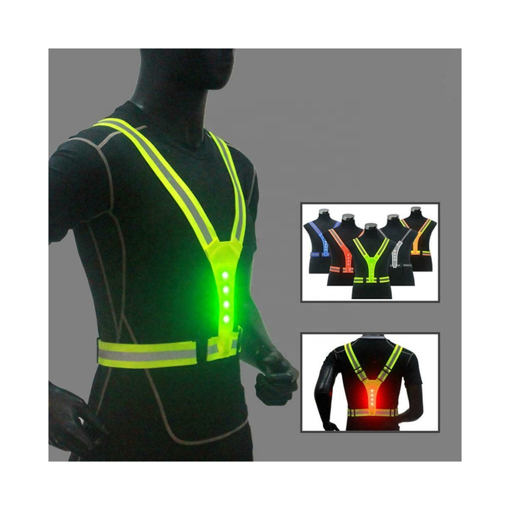 Child/Adult Bicycle Sport Work Safety Vests Light Signal High Visibility Running Reflective Flashing LED Safety Warning Vest