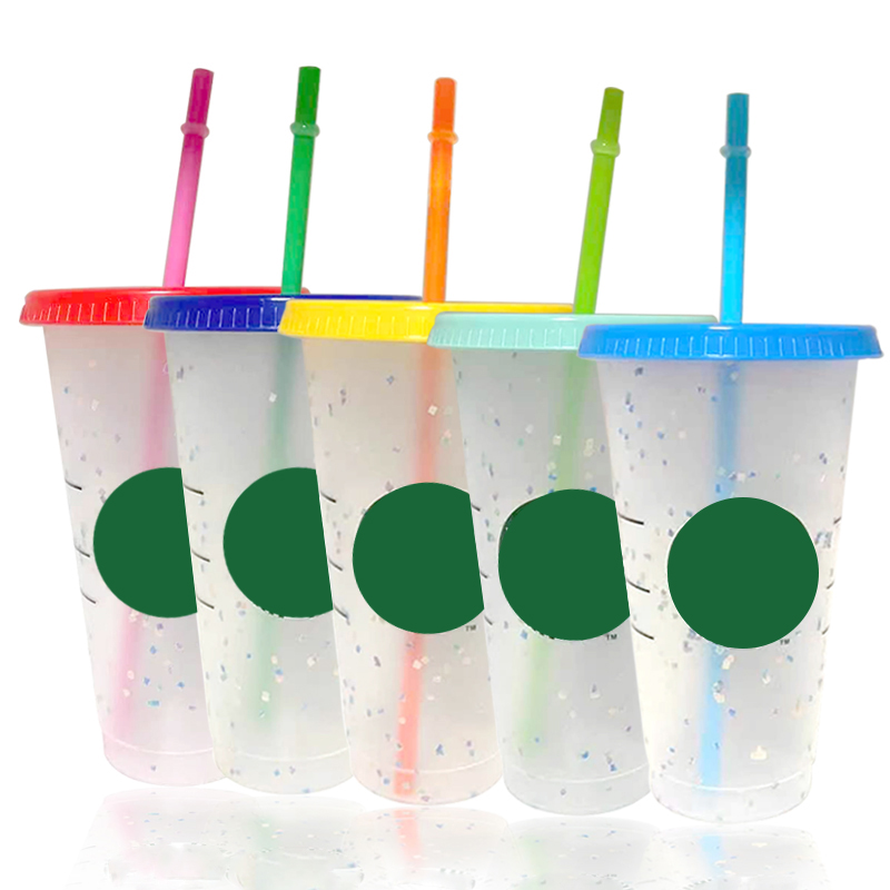 700ml christmas custom logo clear cold coffee mug plastic wholesale christmas colour changing cup colour changing christmas cups