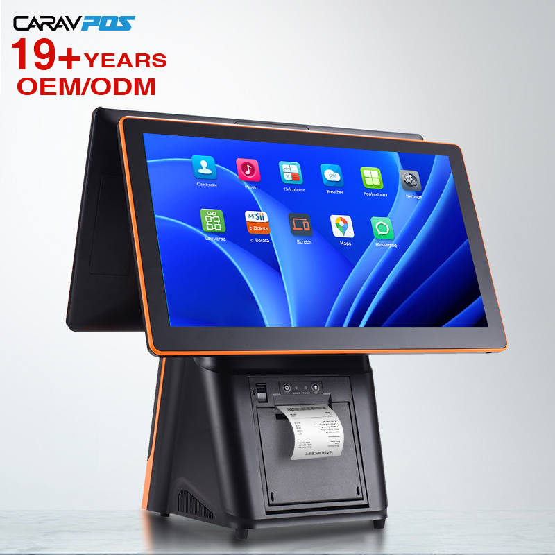 15.6 Inch Dual Screen Cash Register Machine Windows/Android All In One Pos Terminal System for retail shop With thermal printer
