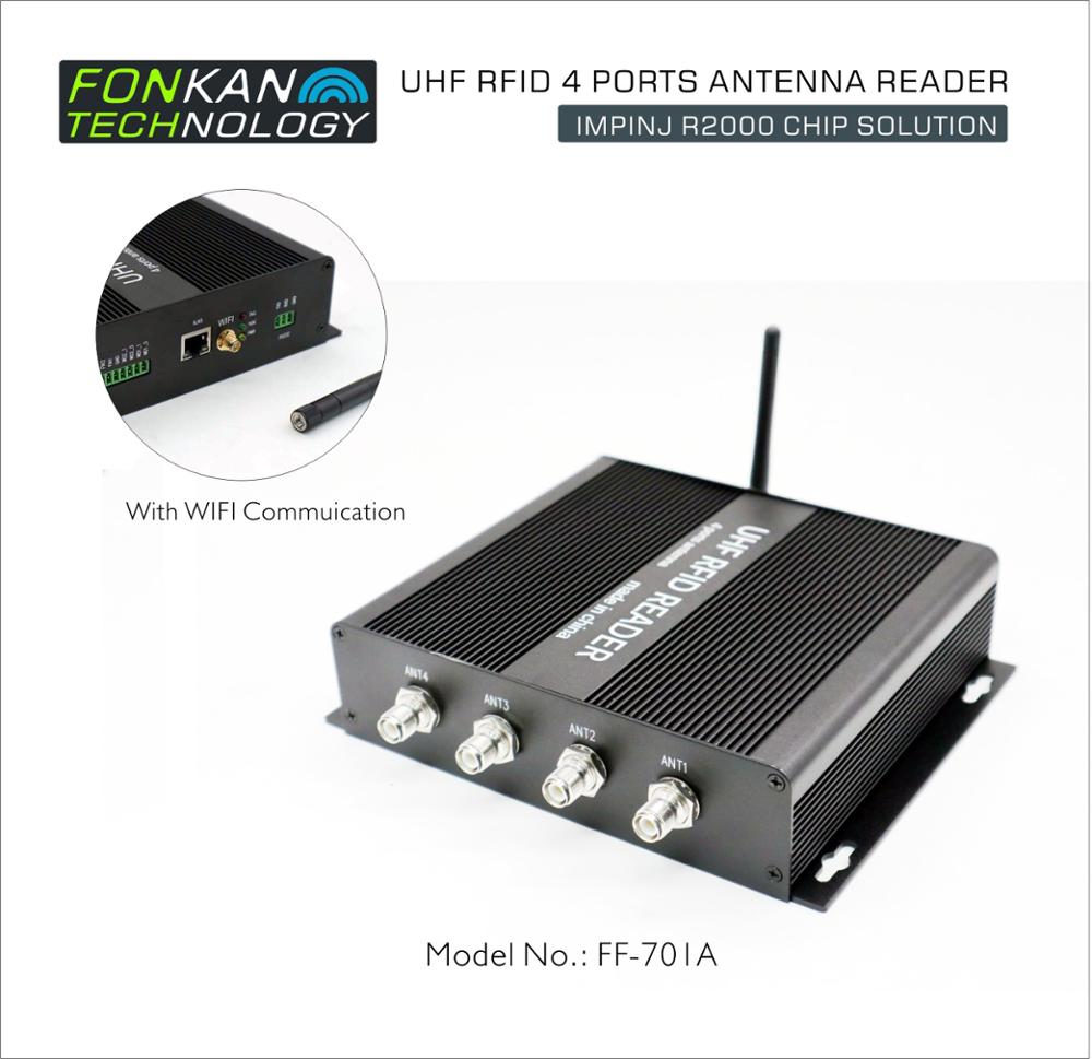 Длинный диапазон ТНК 4 канала порта Impinj R2000 фиксированный Читатель UHF RFID ISO18000-6C/B протокол тег сканер