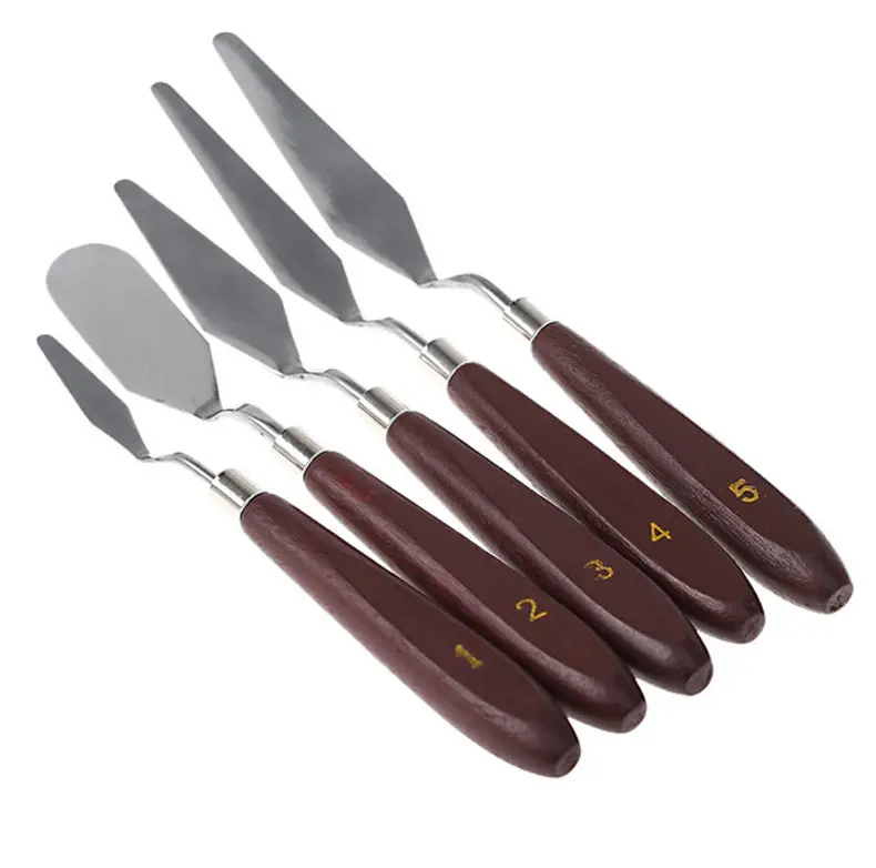 5 Pieces Palette Painting Knife Stainless Steel Spatula Palette Oil Knives Painting Accessories Color Mixing tools Set