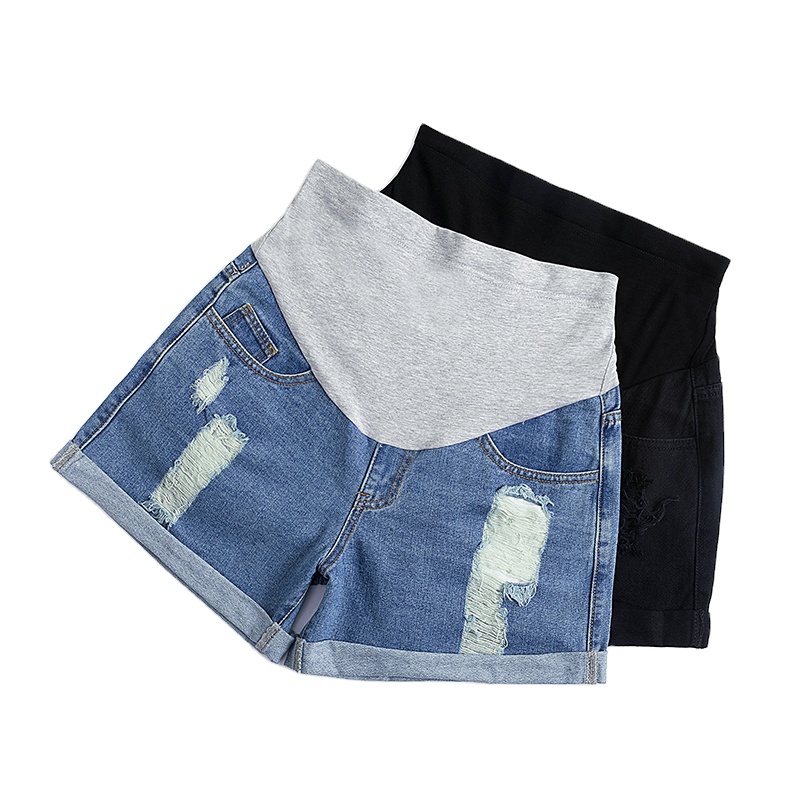 Women's Maternity Jeans elastic bottom jeans girls top jeans Pregnant workout shorts